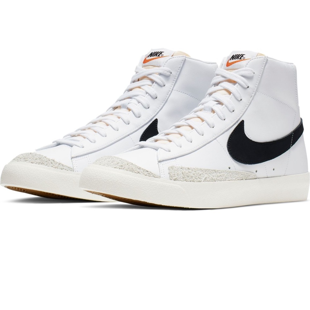 Nike Men's Mid’77 Blazer Sneakers- White and Black